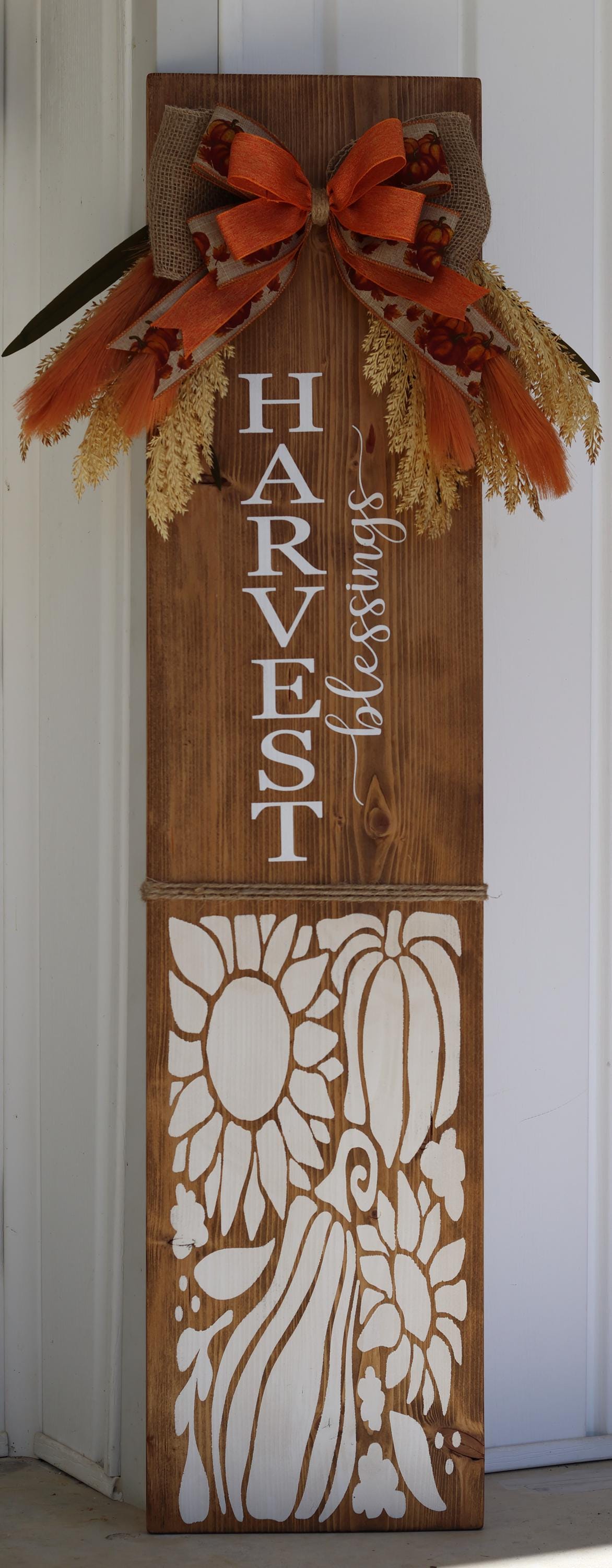 Harvest Blessings Porch Leaner Sign