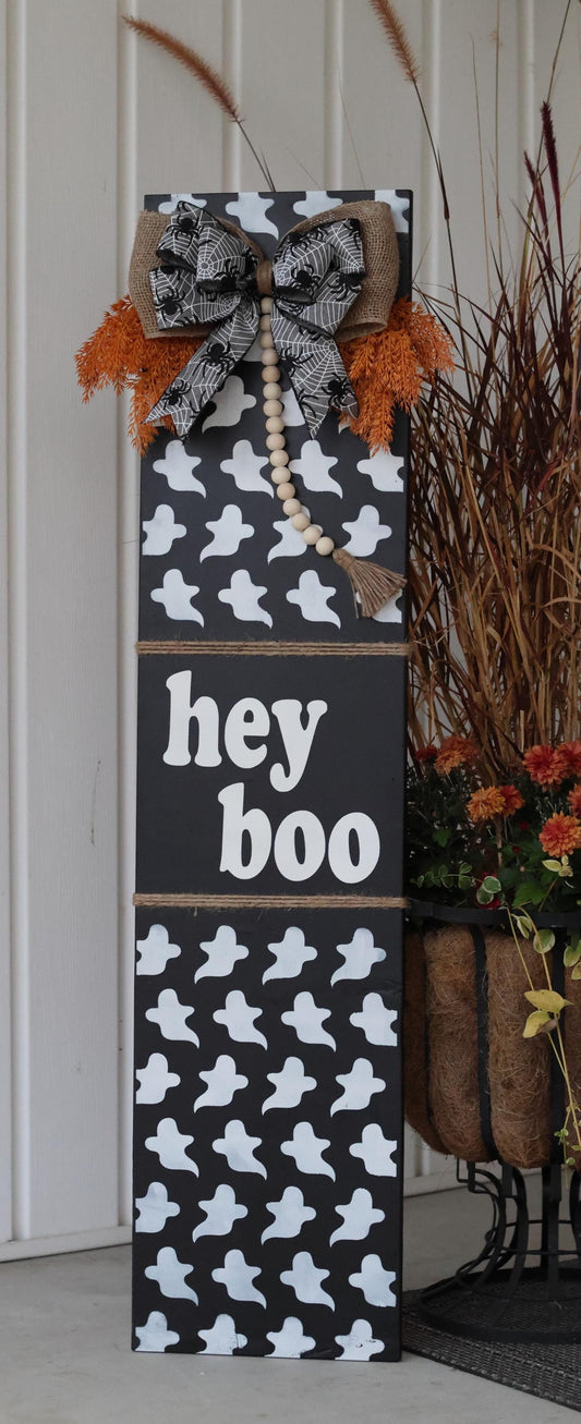 Rustic Halloween Hey Boo Porch Leaner