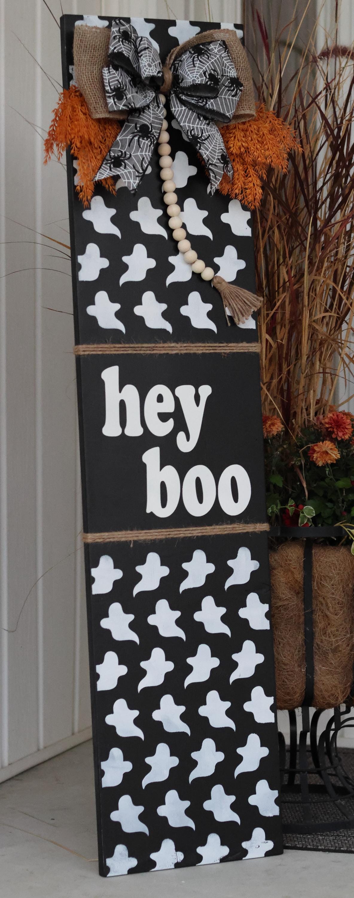 Rustic Halloween Hey Boo Porch Leaner