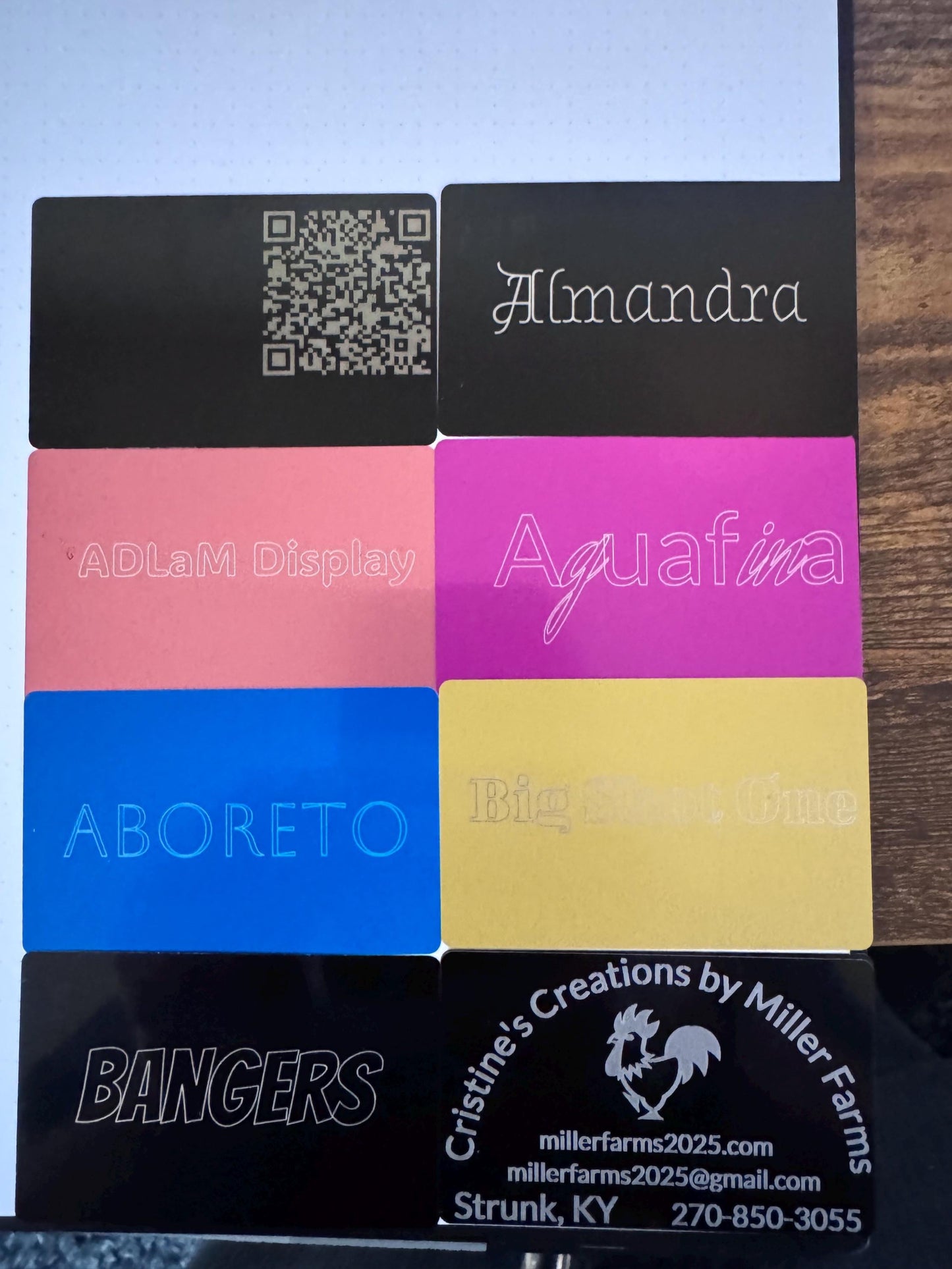 Custom Laser Engraved Aluminum Business Cards