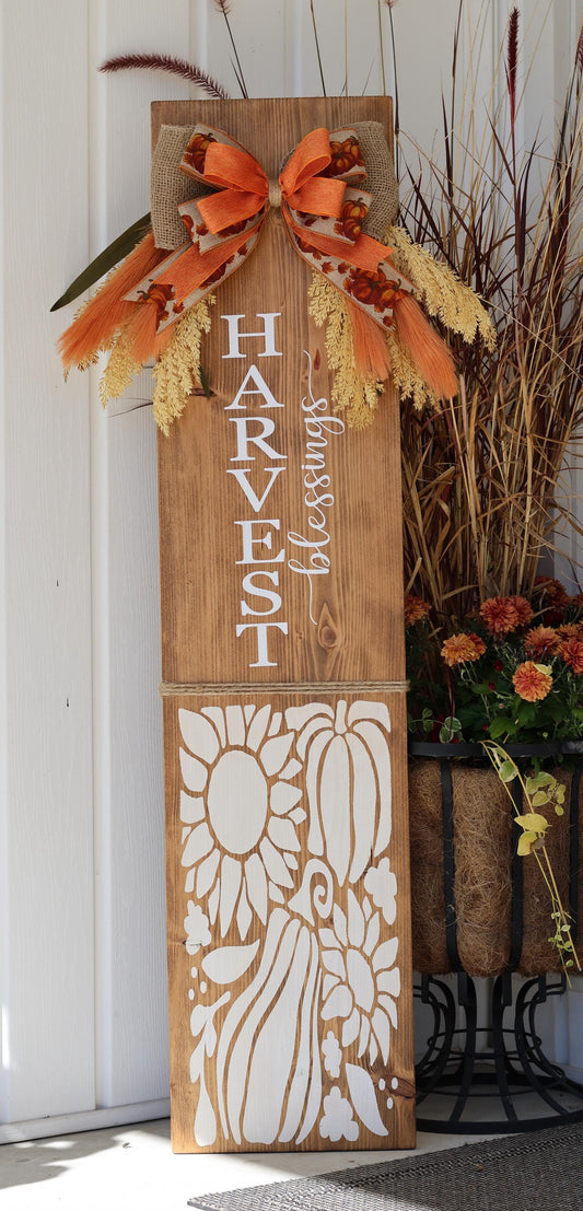 Harvest Blessings Porch Leaner Sign