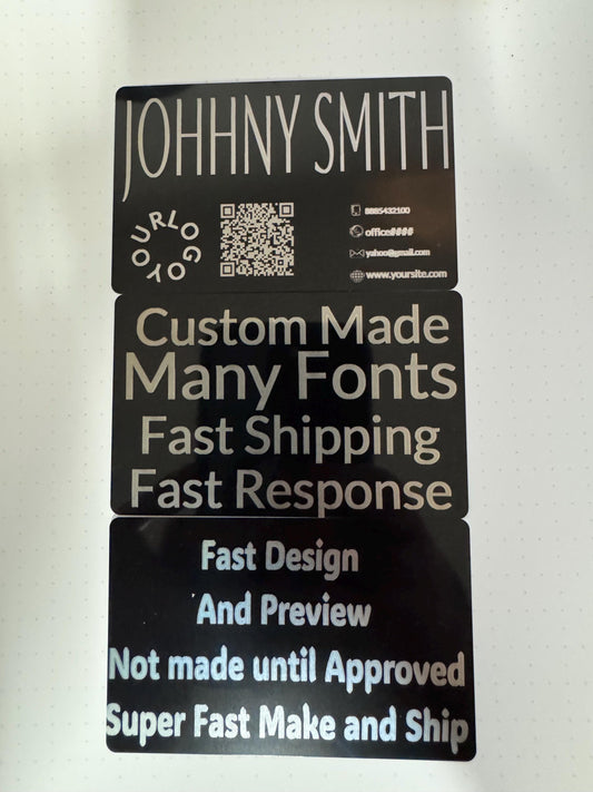 Custom Laser Engraved Aluminum Business Cards