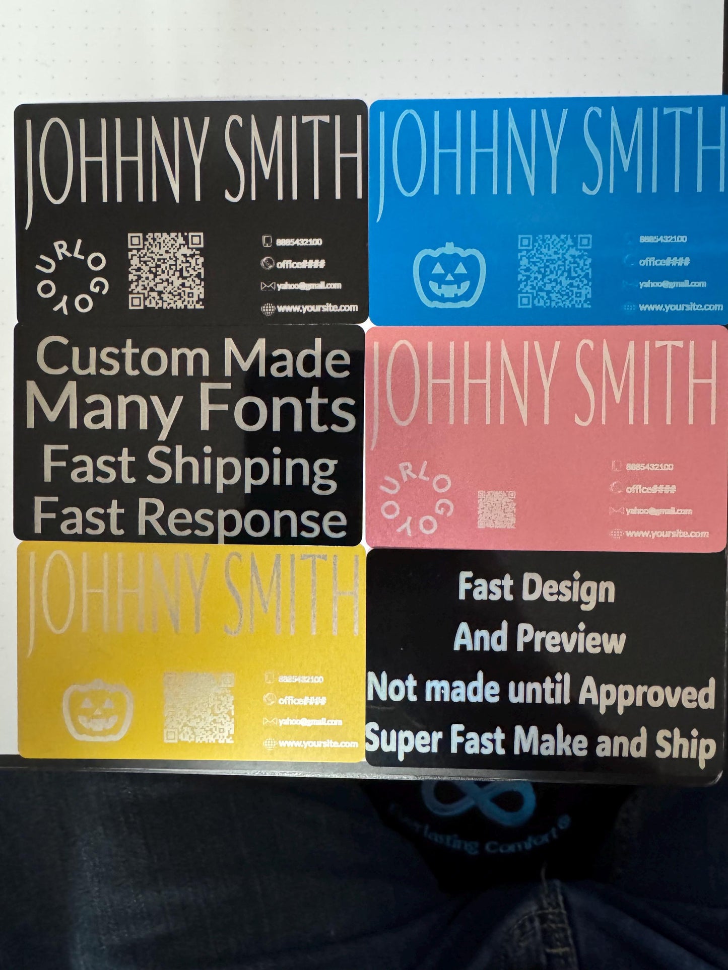 Custom Laser Engraved Aluminum Business Cards