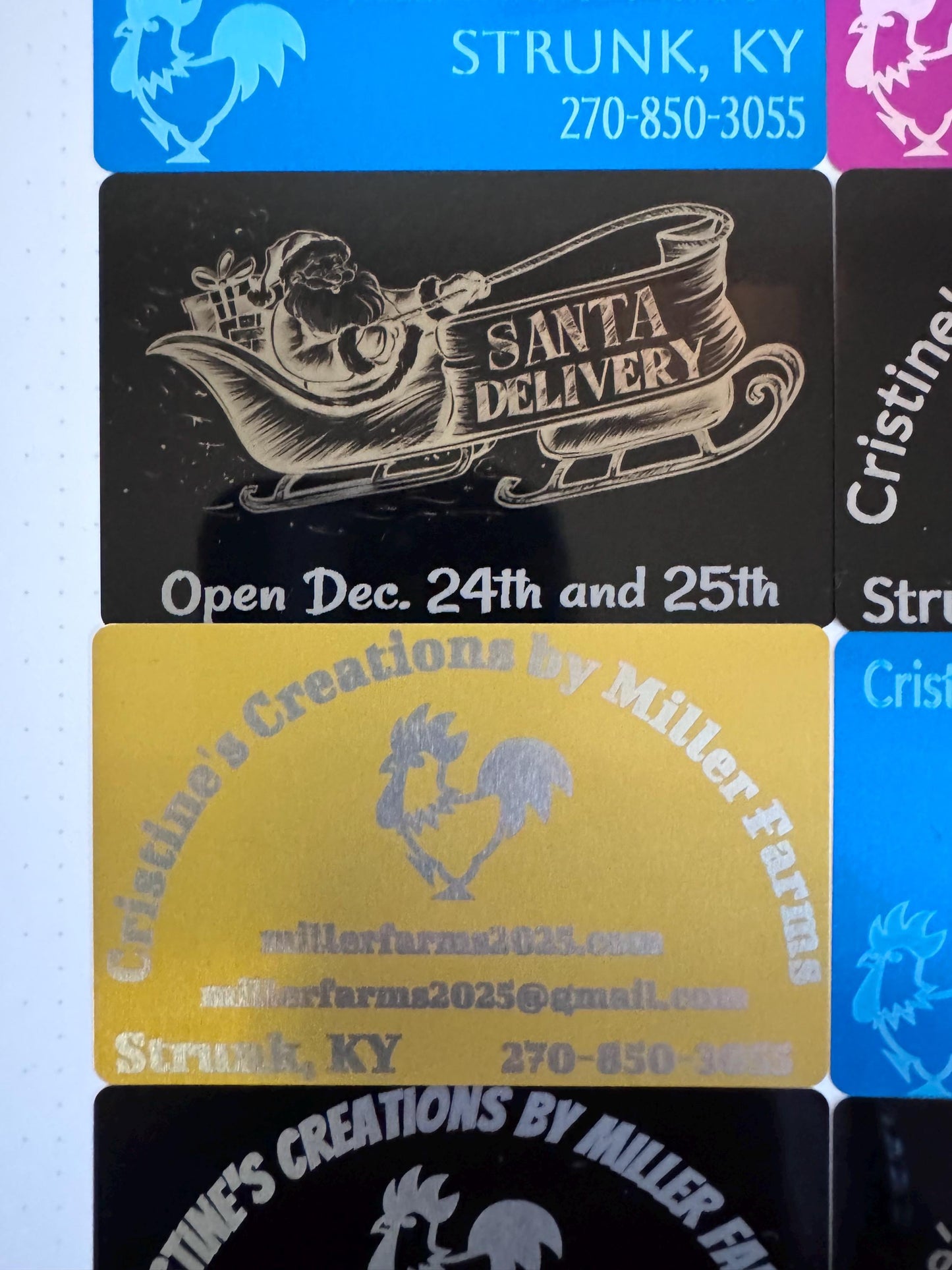 Custom Laser Engraved Aluminum Business Cards