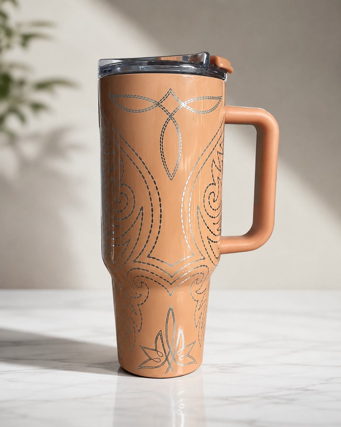 Western Engraved Boot Stitch 40oz Tumbler