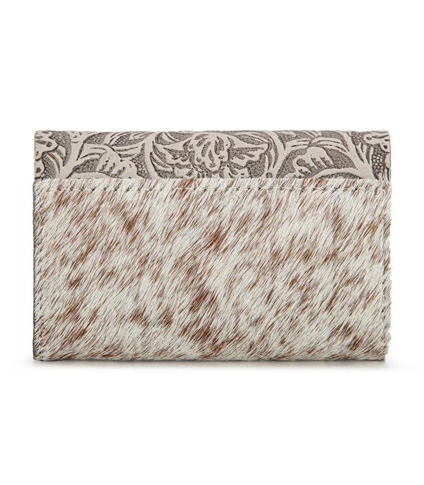 -Wrangler Tooled Cowhide Card Holder
