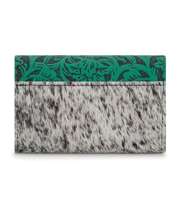 -Wrangler Tooled Cowhide Card Holder
