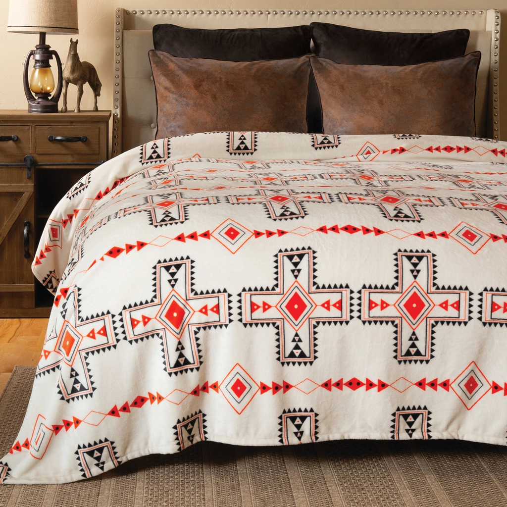 *Wrangler Santa Fe Sun Plush Bed Blanket