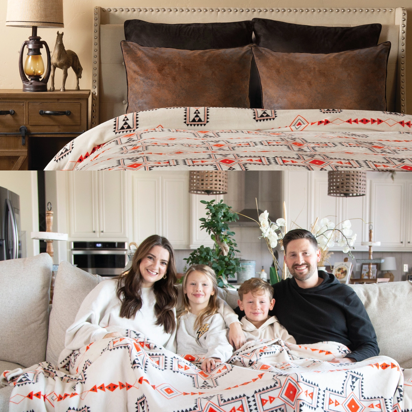 *Wrangler Santa Fe Sun Plush Bed Blanket