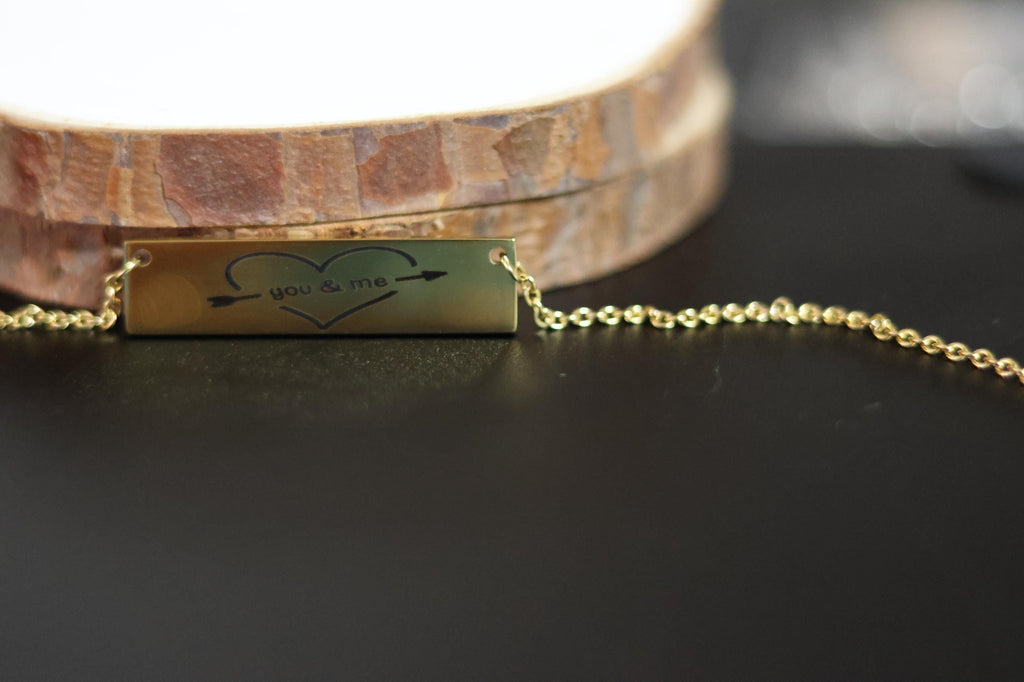 Medium Horizontal Bar Necklace (Silver, Gold, or Rose Gold)