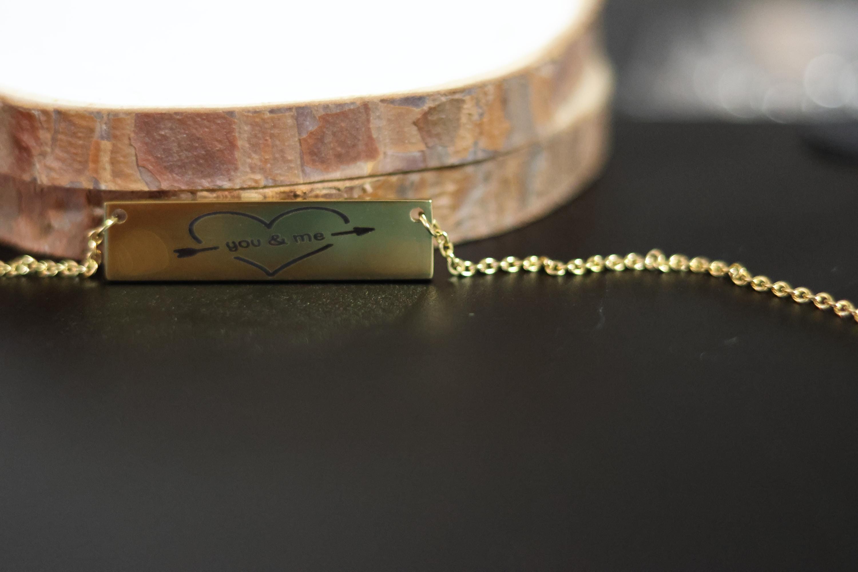 Medium Horizontal Bar Necklace (Silver, Gold, or Rose Gold)