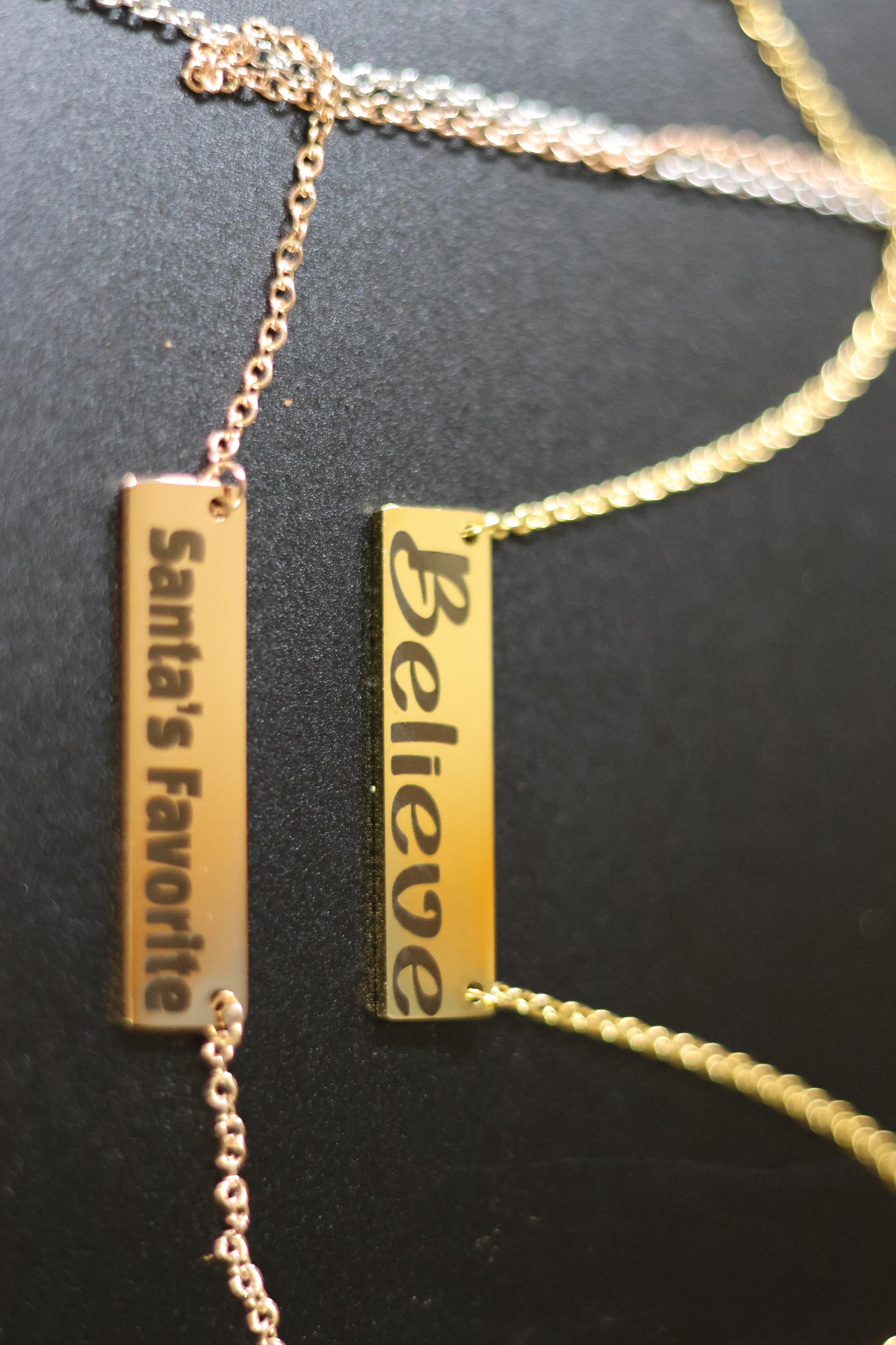 Medium Horizontal Bar Necklace (Silver, Gold, or Rose Gold)