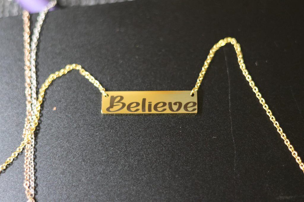 Medium Horizontal Bar Necklace (Silver, Gold, or Rose Gold)