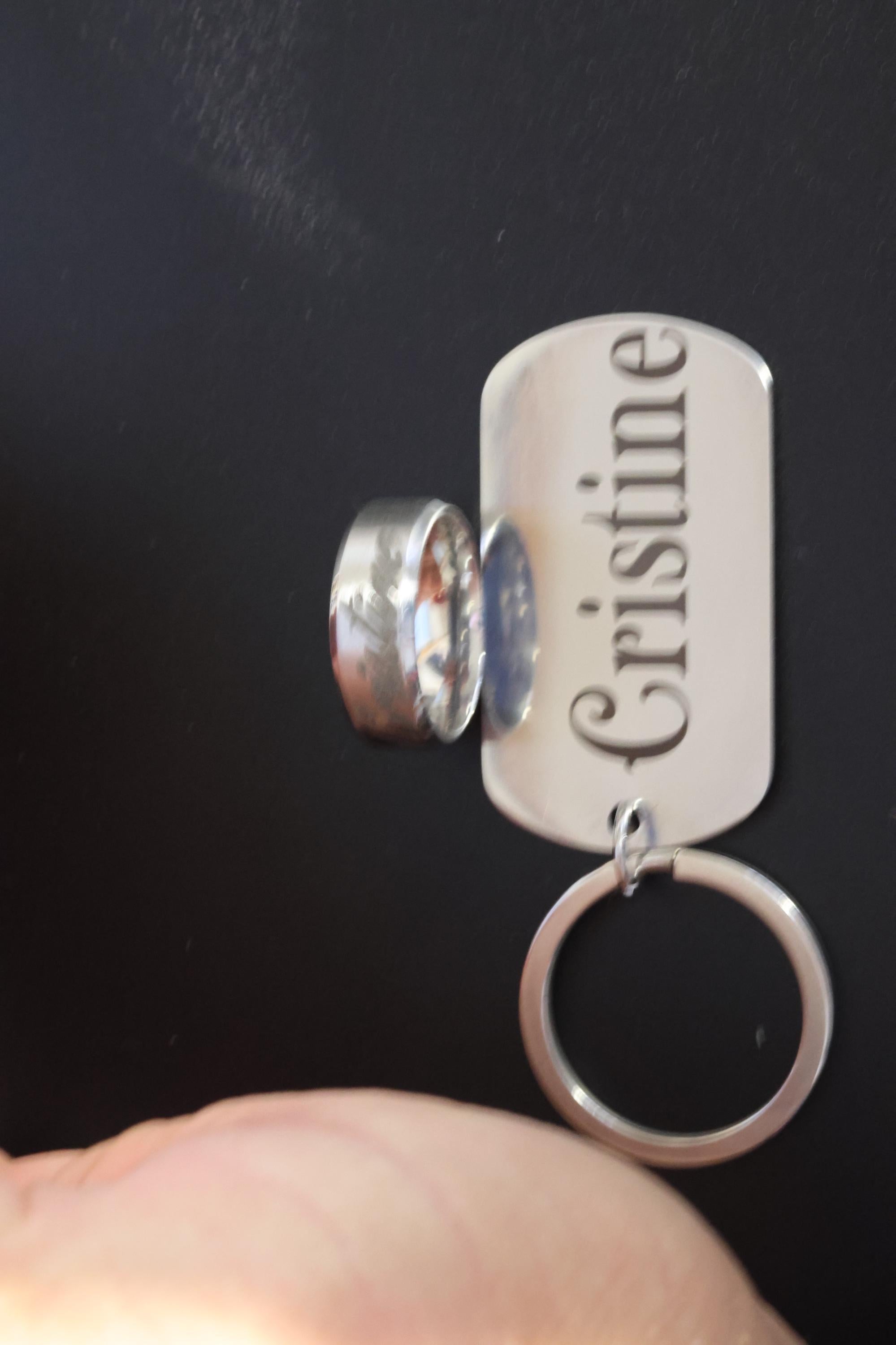 Custom Engraved Stainless Keychains and Bookmarkers