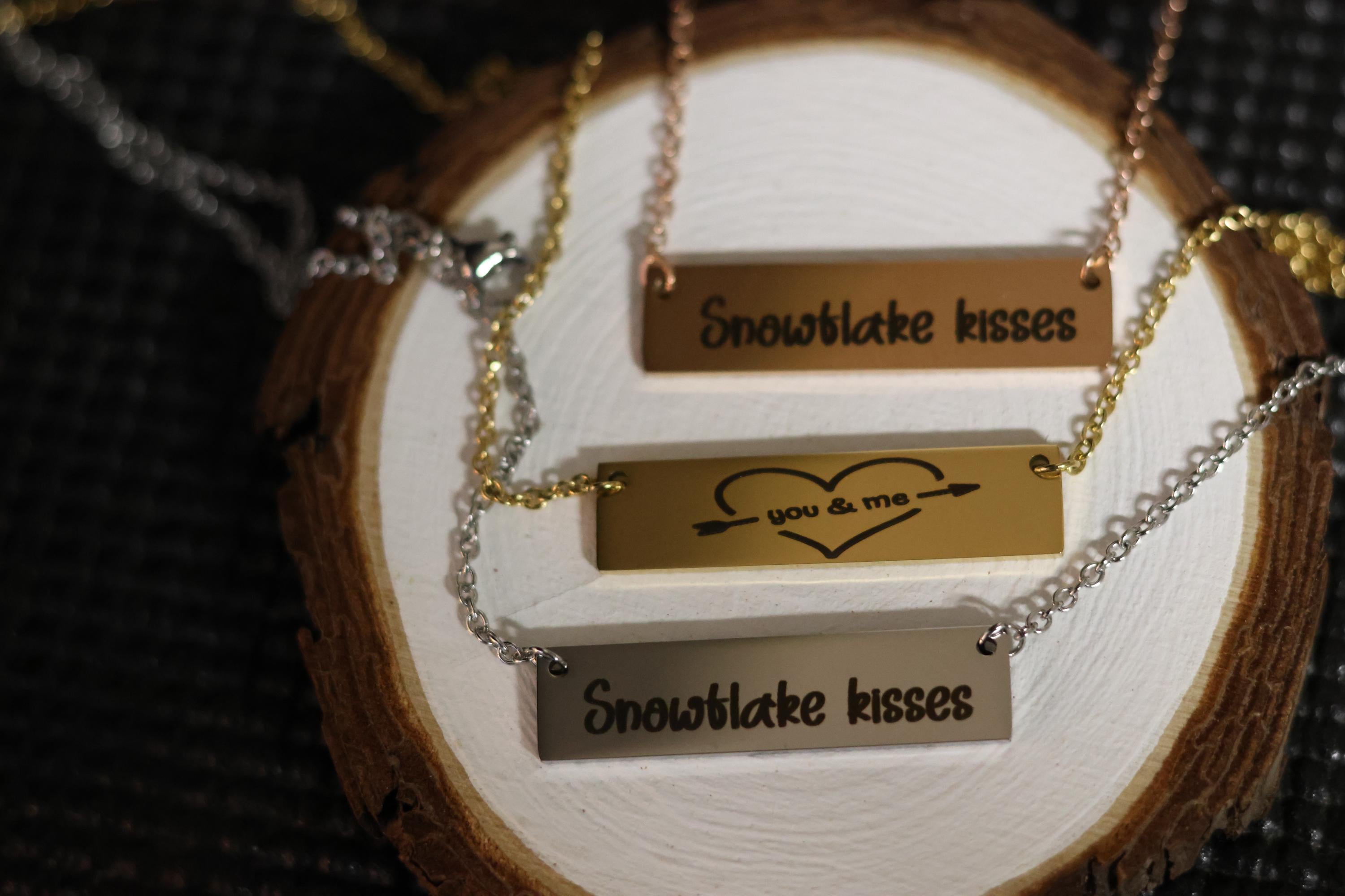 Medium Horizontal Bar Necklace (Silver, Gold, or Rose Gold)