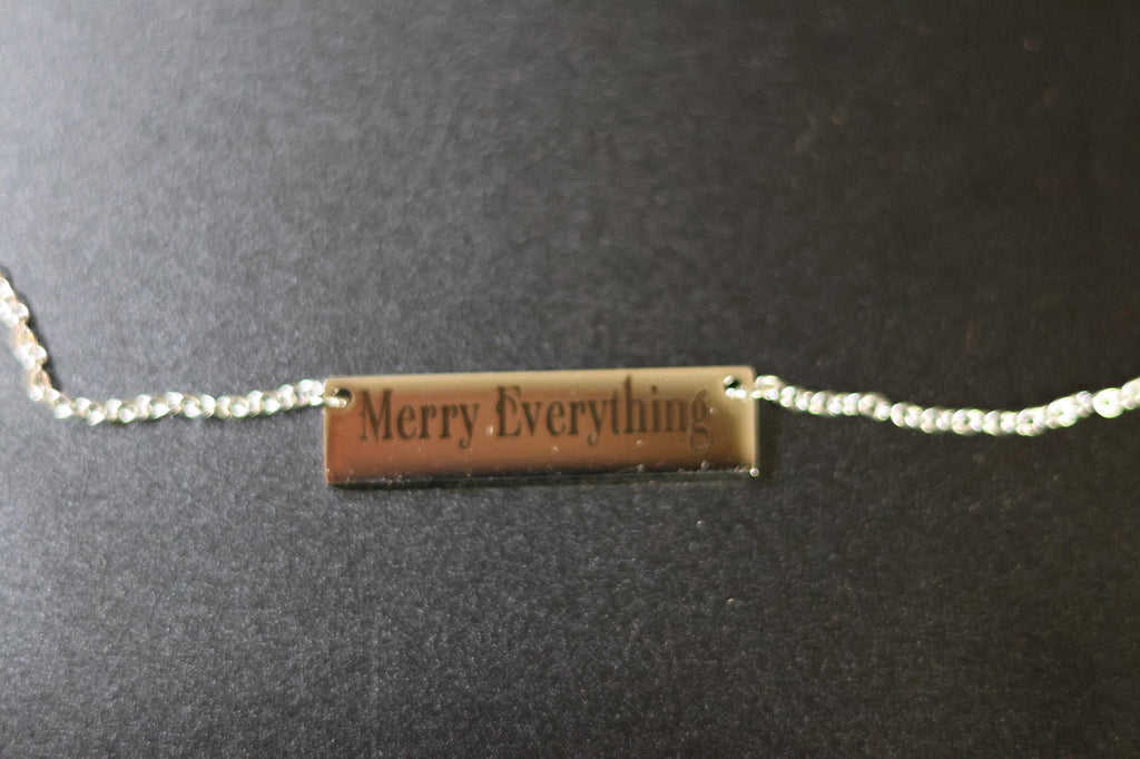 Medium Horizontal Bar Necklace (Silver, Gold, or Rose Gold)