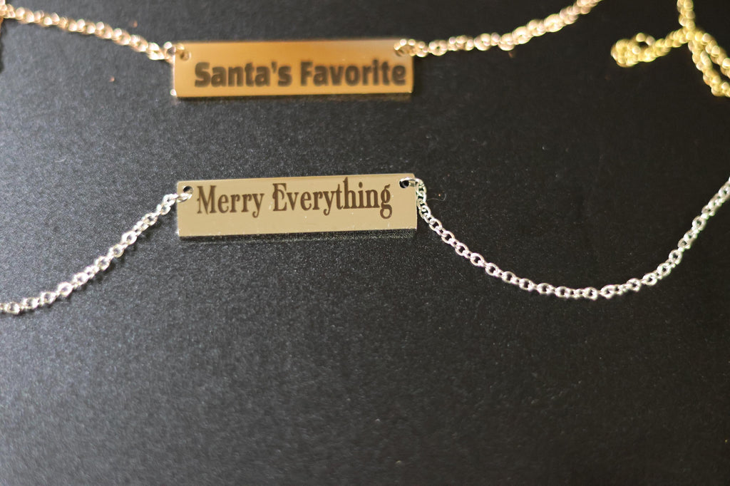 Medium Horizontal Bar Necklace (Silver, Gold, or Rose Gold)