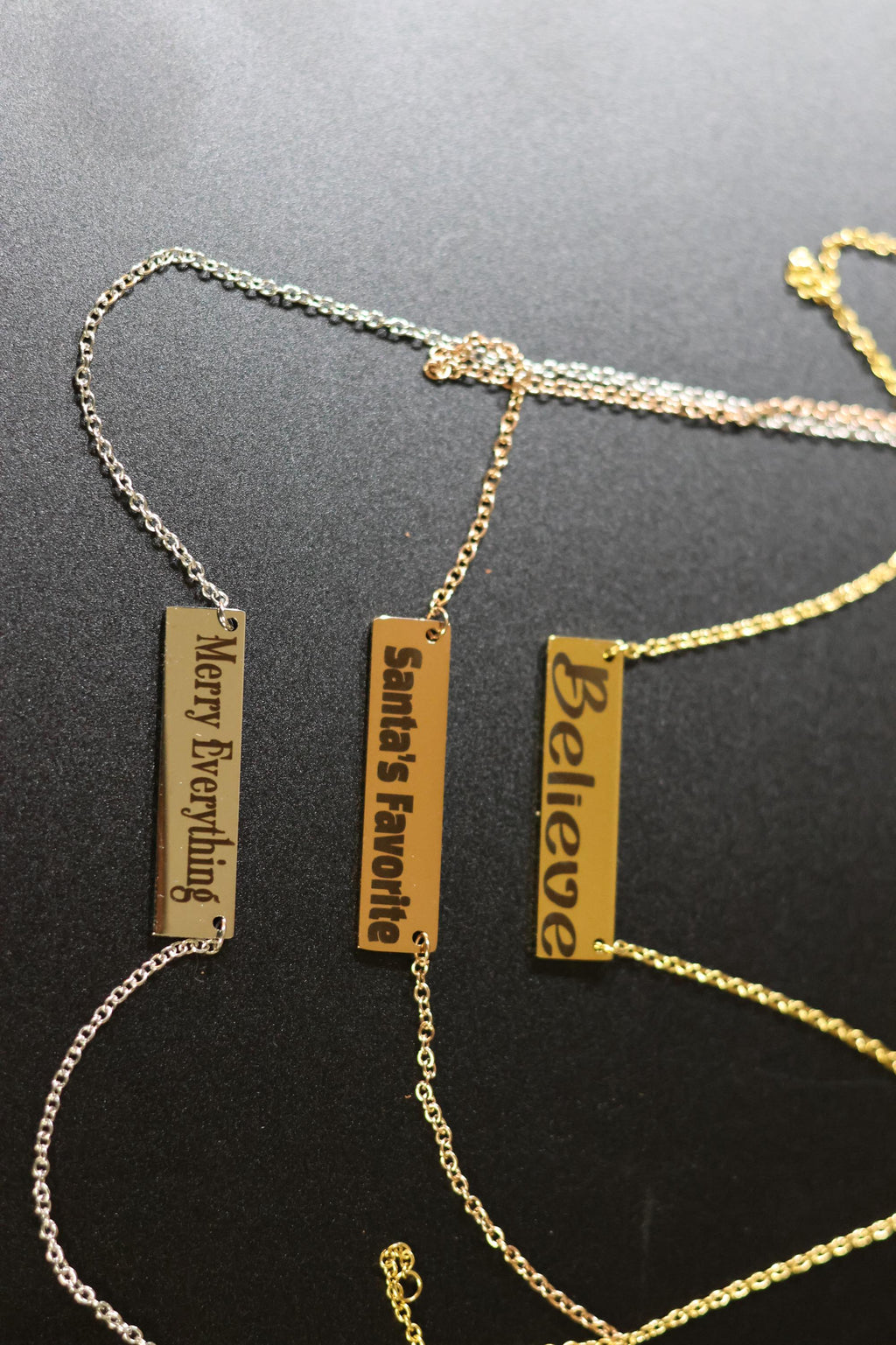 Medium Horizontal Bar Necklace (Silver, Gold, or Rose Gold)