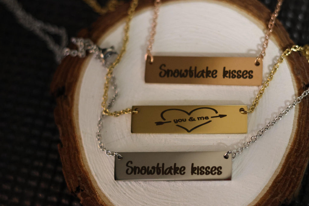 Medium Horizontal Bar Necklace (Silver, Gold, or Rose Gold)