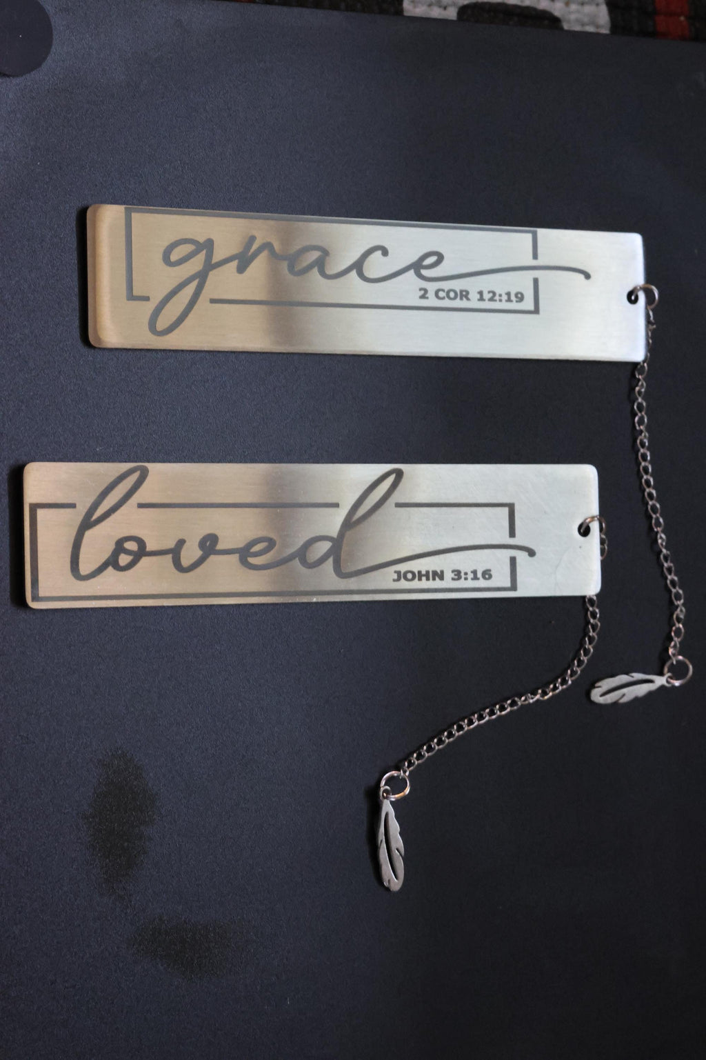 Custom Engraved Stainless Keychains and Bookmarkers
