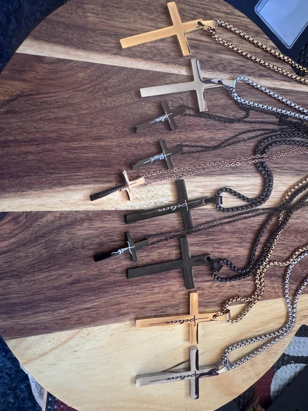 Personalized Laser Engraved Cross Necklace  Custom Christian Jewelry  Men's or Women's Pendant  Gift for Him or Her