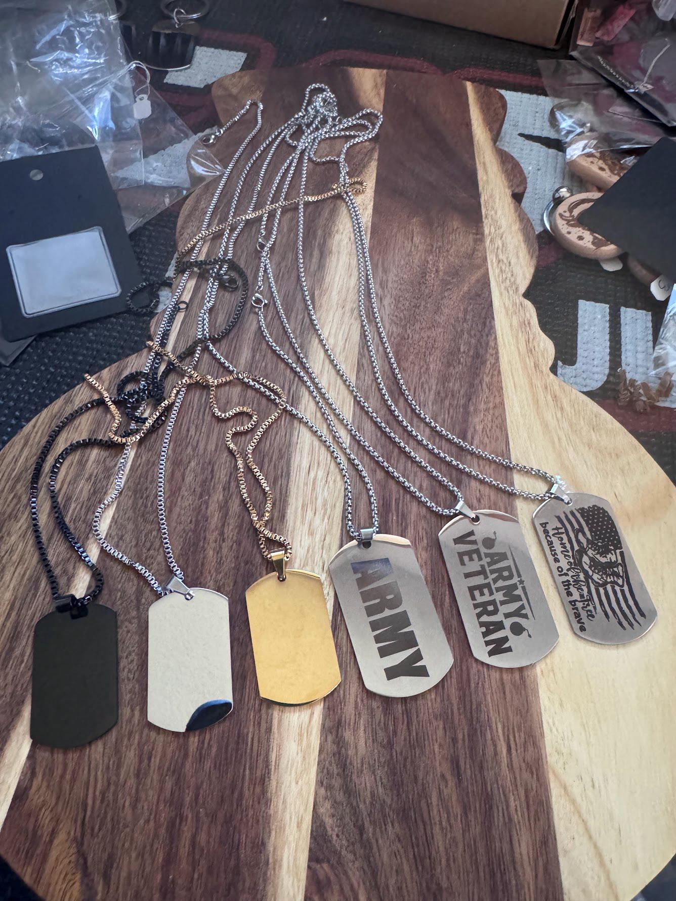 Personalized Stainless Steel Dog Tag Necklace for Men  Engraved Pendant  Minimalist Men's Jewelry  Gift for Him