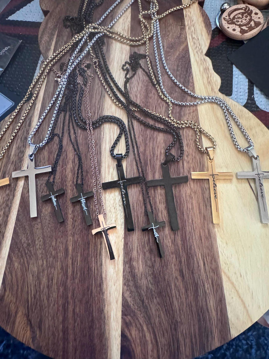 Personalized Laser Engraved Cross Necklace  Custom Christian Jewelry  Men's or Women's Pendant  Gift for Him or Her