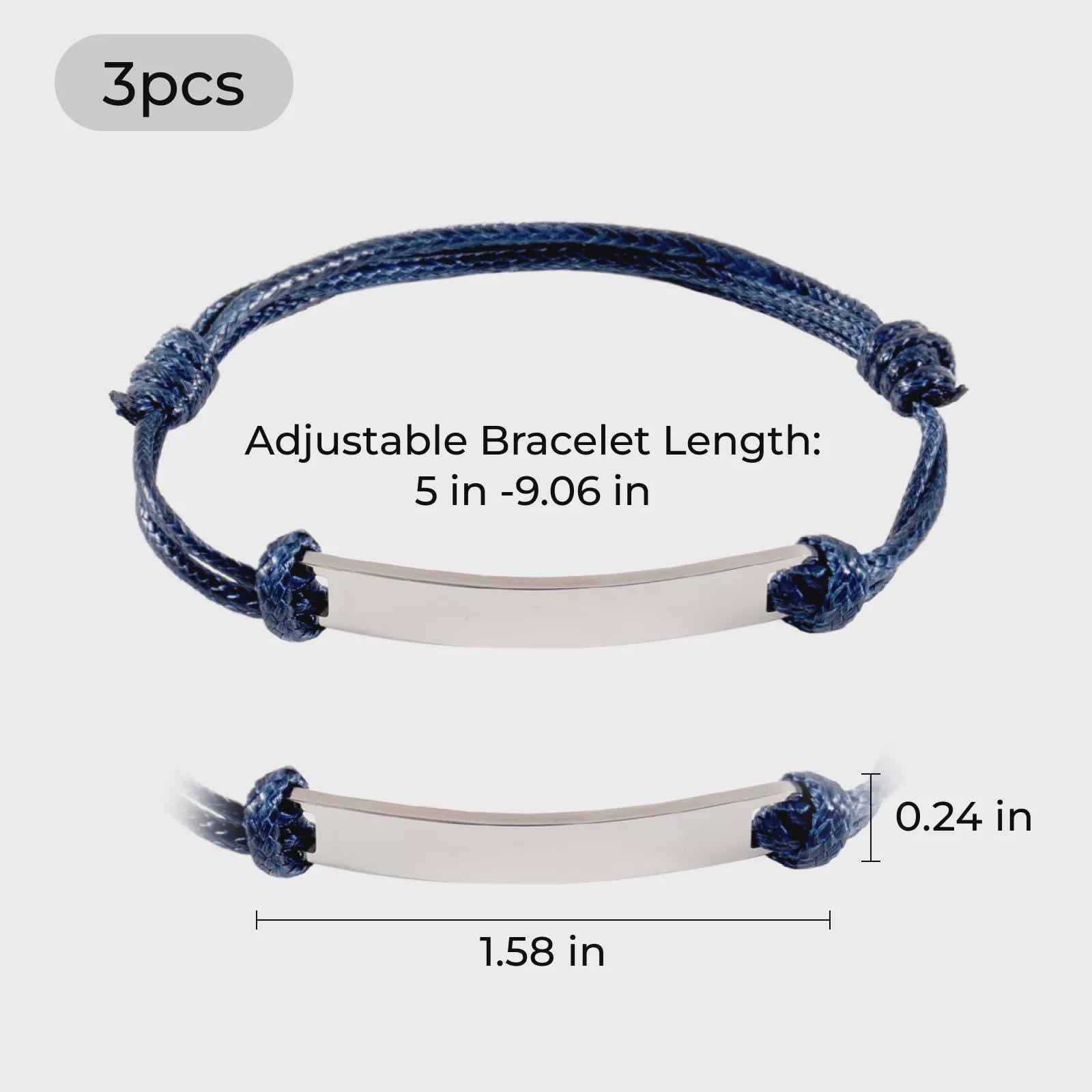 Personalized Laser Engraved Link Bracelet  Custom Stainless Steel Jewelry  Men's or Women's Bracelet  Gift for Him or Her
