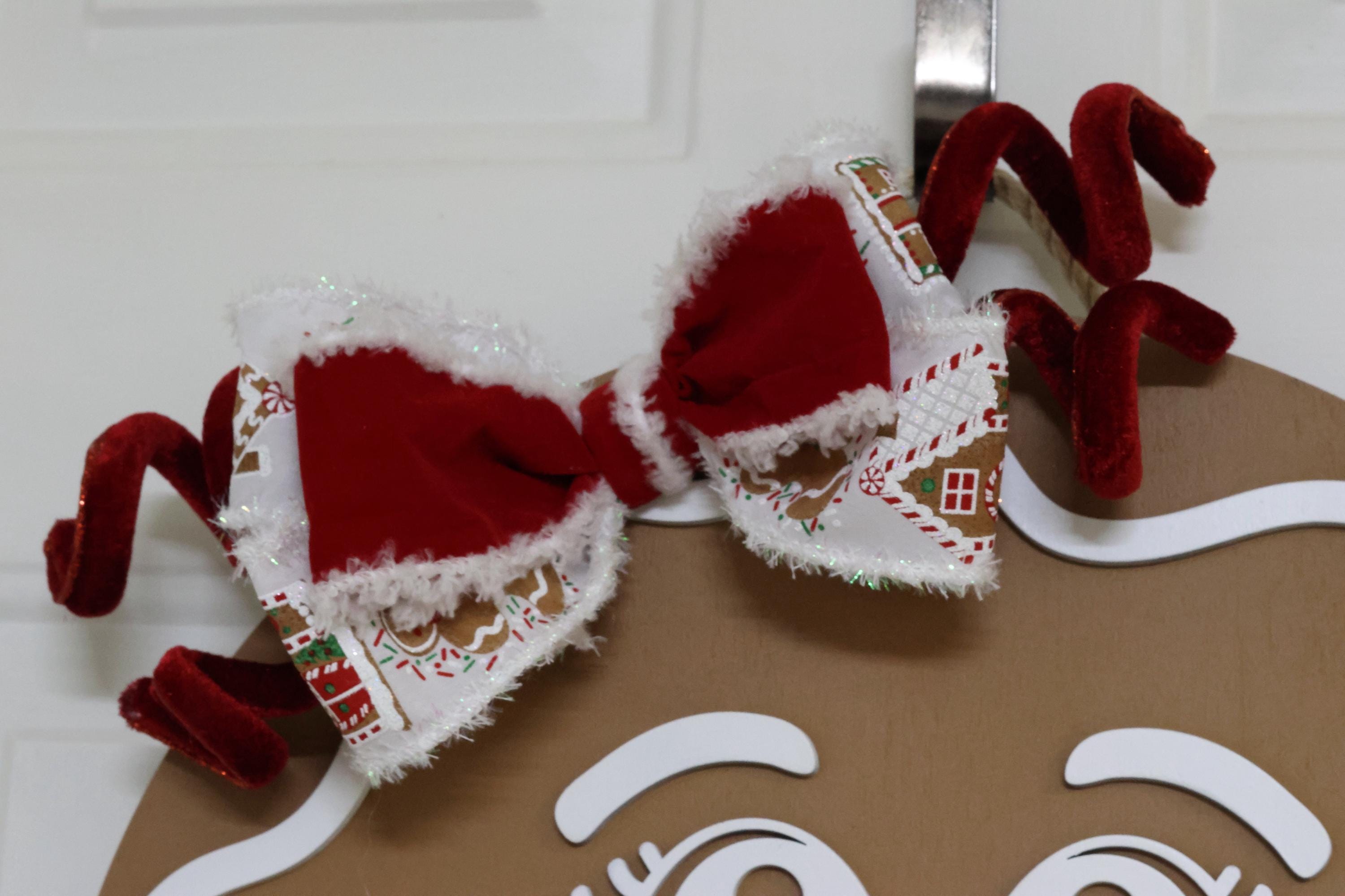 Gingerbread Girl Door Hanger  Christmas Front Door Décor  Holiday Wall Sign