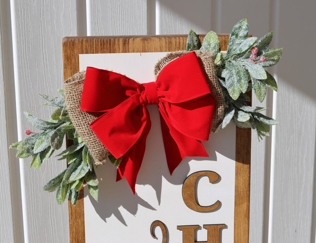 Merry Little Christmas Porch Leaner  Rustic Reindeer Christmas Sign  Farmhouse Holiday Front Porch Decor